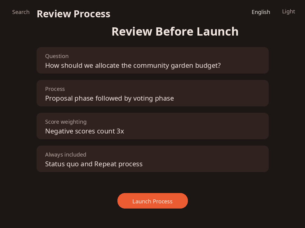 Uku review screen