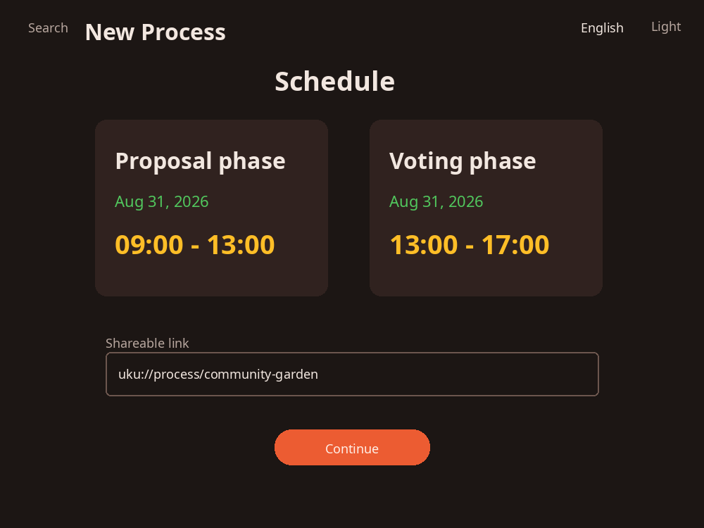 Uku schedule screen